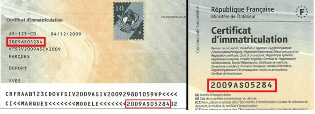 Numer dowodu rejestracyjnego