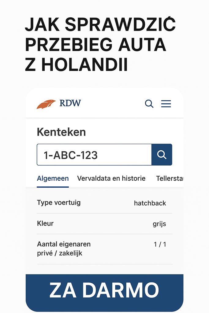 Sprawdzenie auta z Holandii po rejestracji